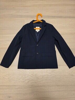 NWOT Massimo Dutti Navy Textured Blazer Size 9 - 10